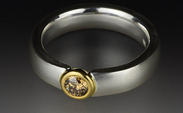 Fine Silver and 22ct Gold Diamond ring No 1905
