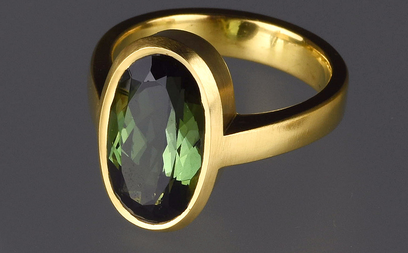 22ct Gold and Green Tourmaline Ring 3306