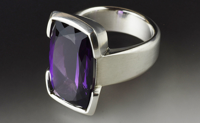 Sterling Silver and Moroccan Amethyst ring No 3803