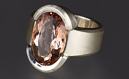 Morganite and Sterling Silver ring No 3804