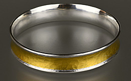 Fine Silver and 24ct Gold Bracelet