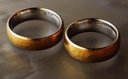 Platinum and 24ct Gold rings No 9603